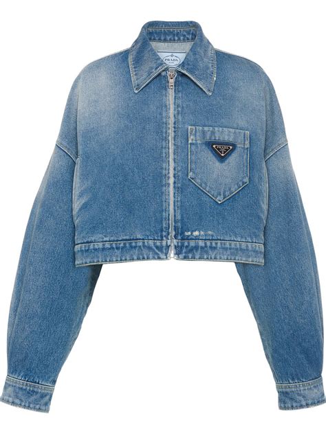 Womens Prada blue Organic Denim Cropped Jacket 